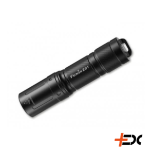 Fenix E01 v2.0 flashlight Small in size, big in performance! Great choice for every day carry! 6,7cm 13gramm 3 levels 5lm, 25lm, 100lm, power - AAA battery (accessory) lightsource Cree XP-GP2 shock and water resistant* anodized aluminium body rotary switch *shock resistant: tested for 1 meter drop, IPX8 water resistant certification (tested: 2m depth, 30 minutes)